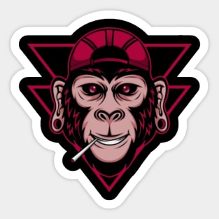 Monkey Cigar Tee Sticker